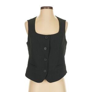 A+F Mara Black Button Front Vest Top